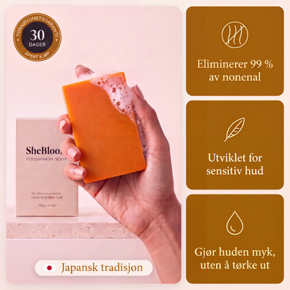 SheBloom® Persimonsåpe – Japansk tradisjon mot alderslukt